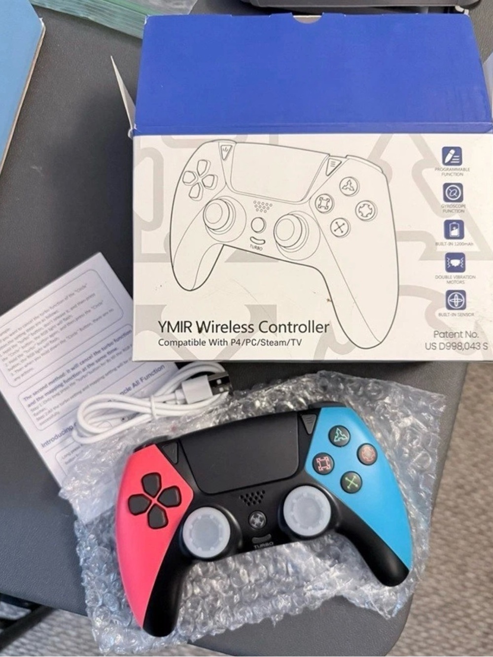 YMIR Wireless Gaming Controller - Red & Blue